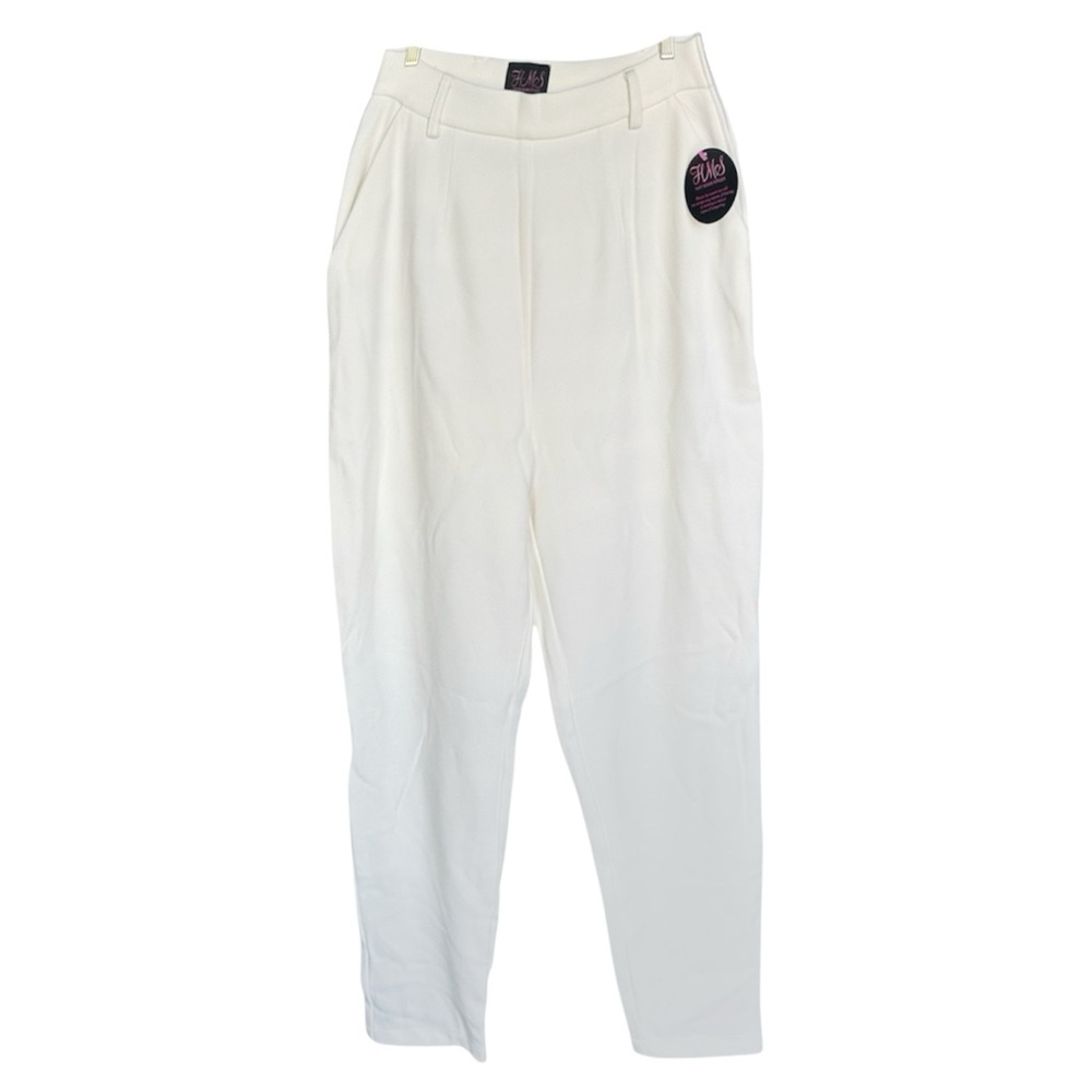 Elegant Women's Luxury Cream Pants Trousers Size Large Wedding Office Vacation